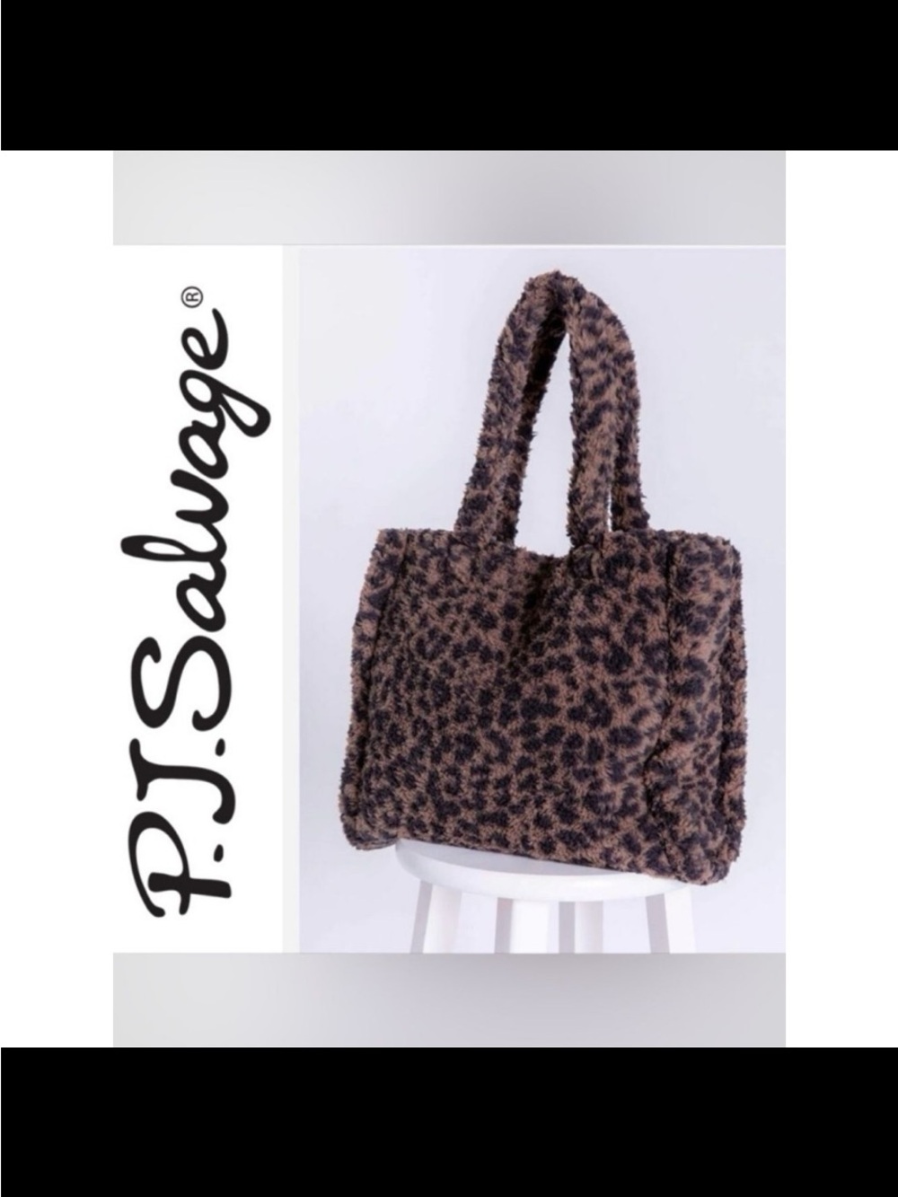 P.J. Salvage Leopard Faux Fur Tote - Brown and Black
